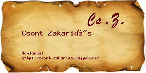 Csont Zakariás névjegykártya